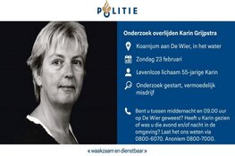 Politie onderzoekt overlijden Karin Grijpstra