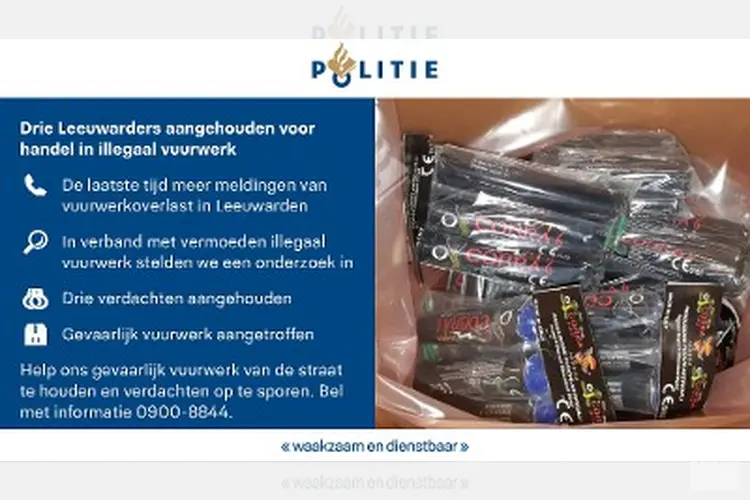 Drie Leeuwarders aangehouden voor handel in illegaal vuurwerk