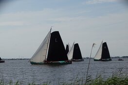 Skûtsje van Grou wint op Heegermeer bij Woudsend