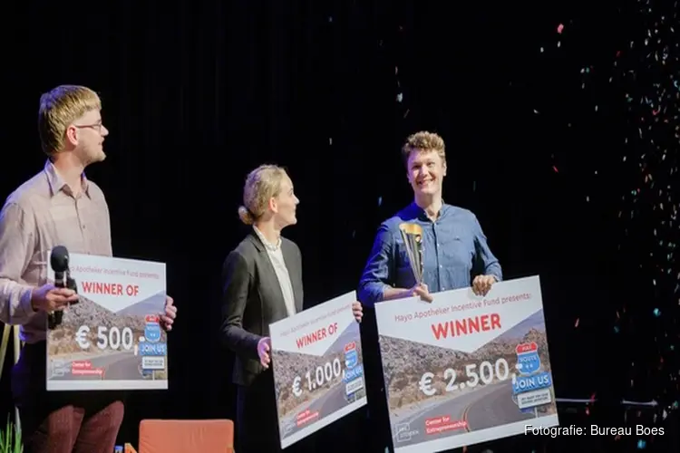 Ondernemende studenten pitchen hun bedrijfsidee in de finale van het HAF